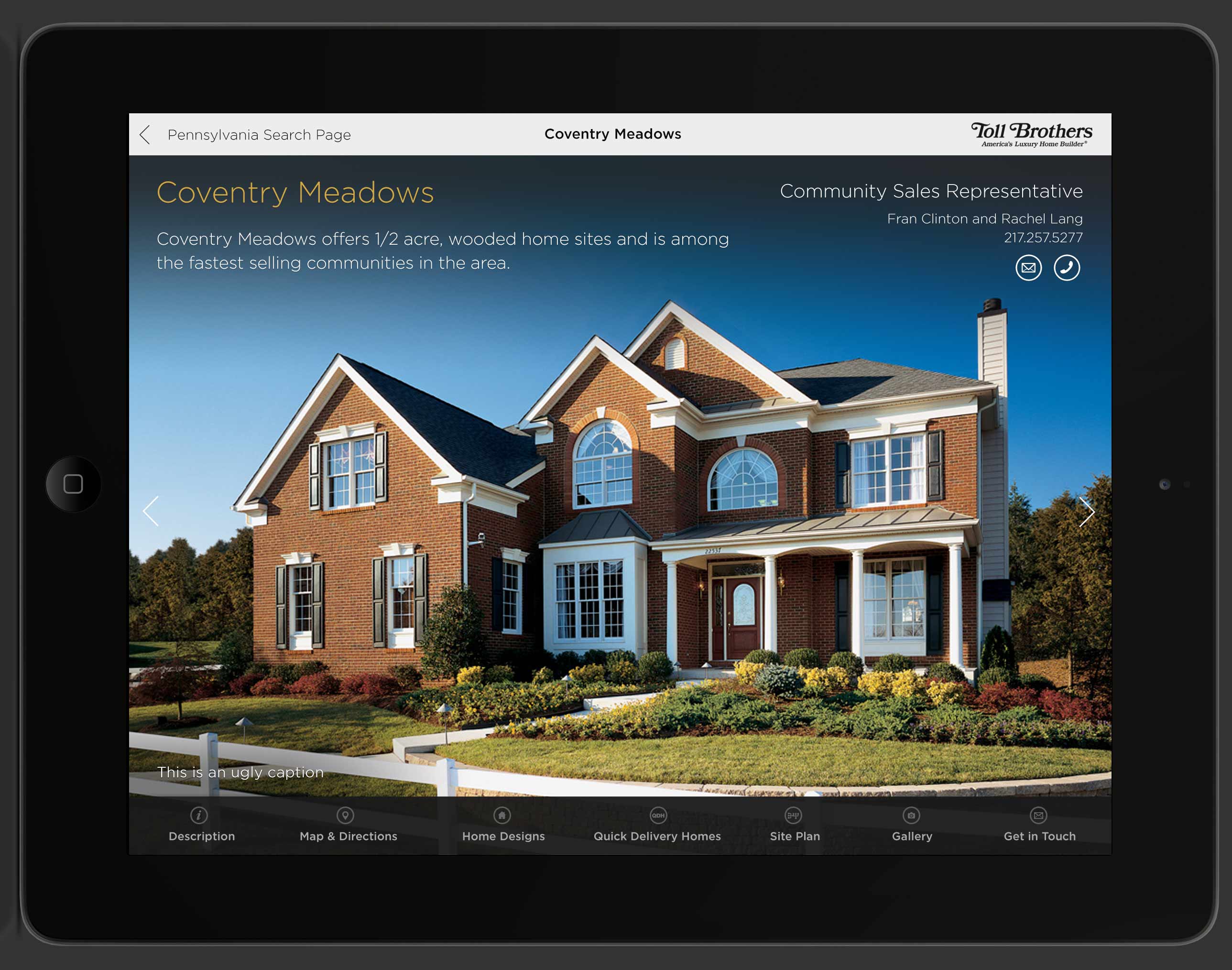Toll Brothers iOS/Android Application Toll Brothers iOS/Android Application
