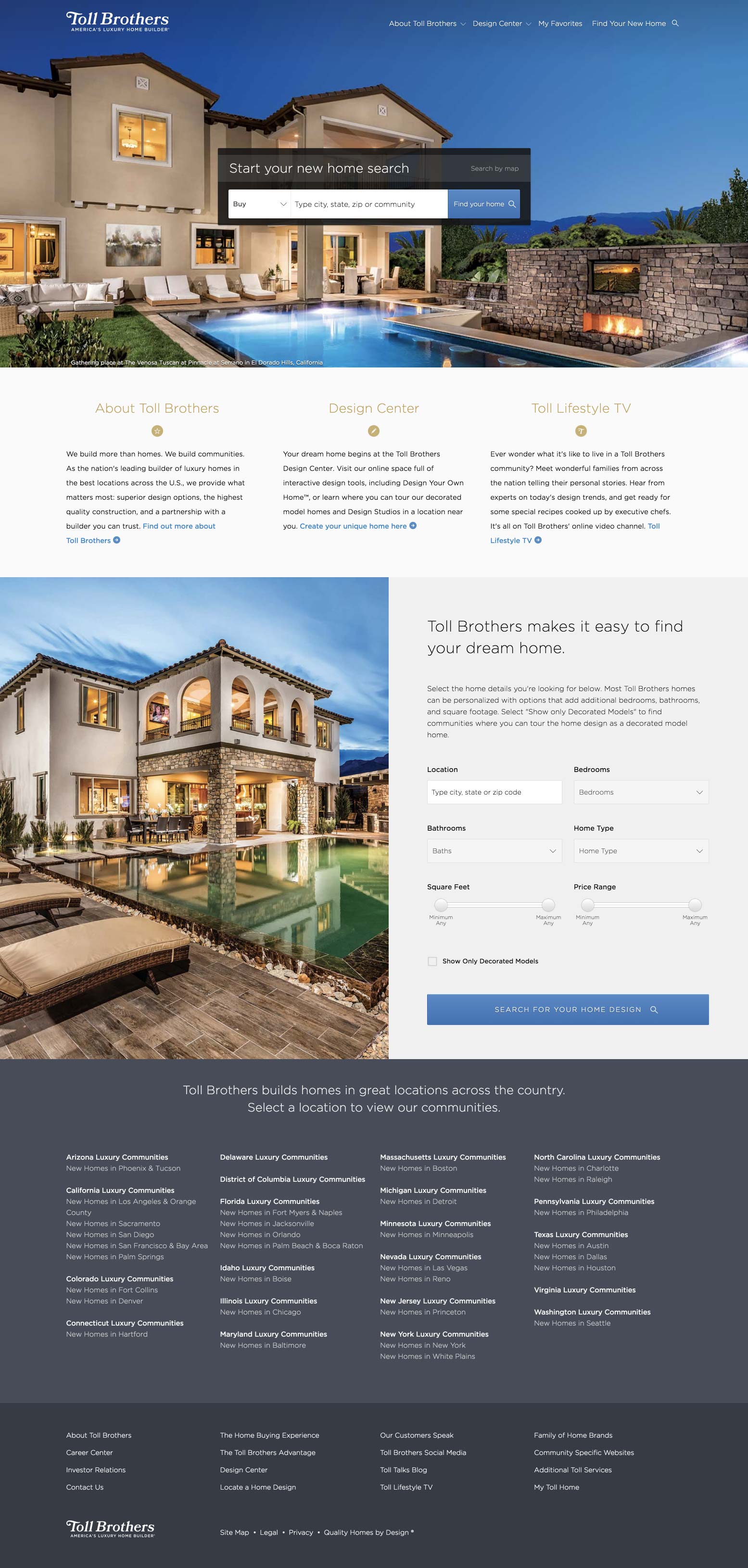 Toll Brothers Website